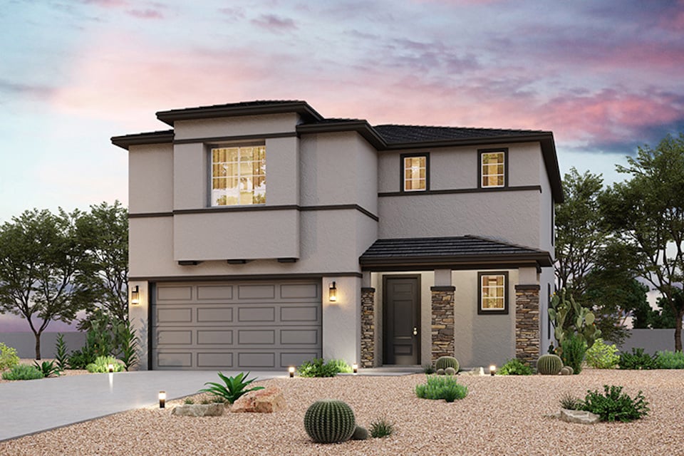 A house with a driveway.