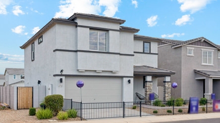 A building with a fence around it.