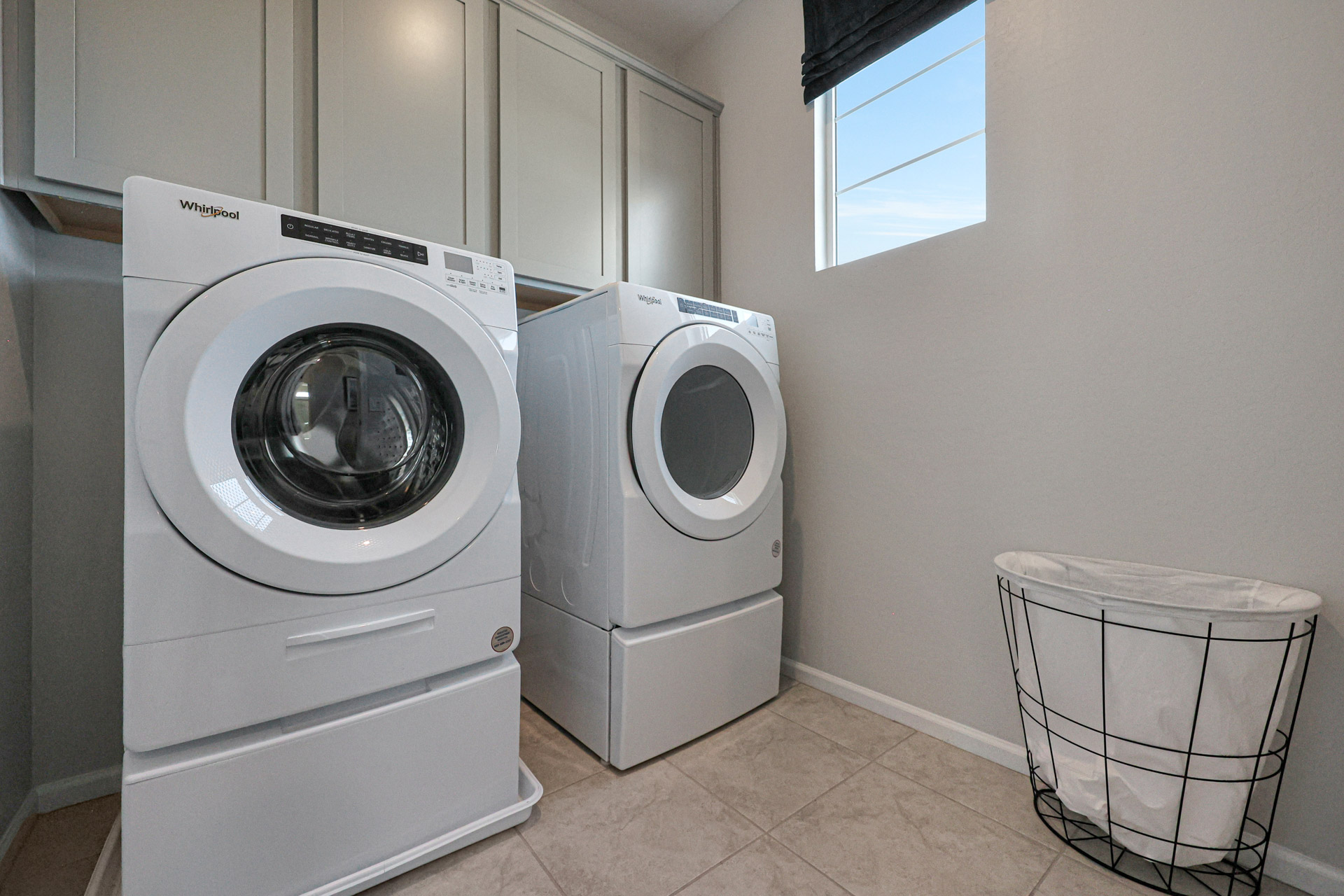 A washing machine and a dryer.