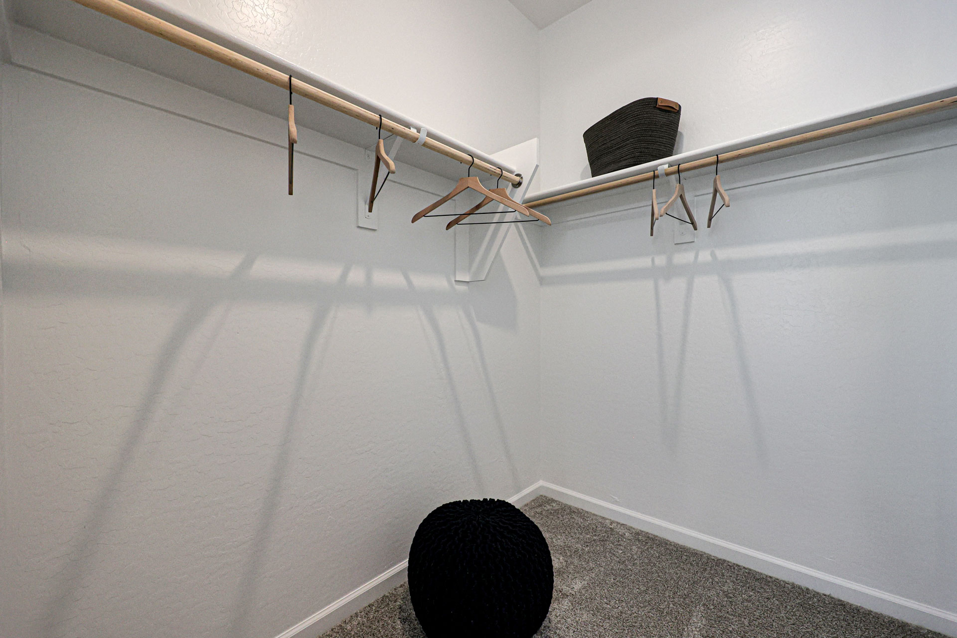 A chair and a table.