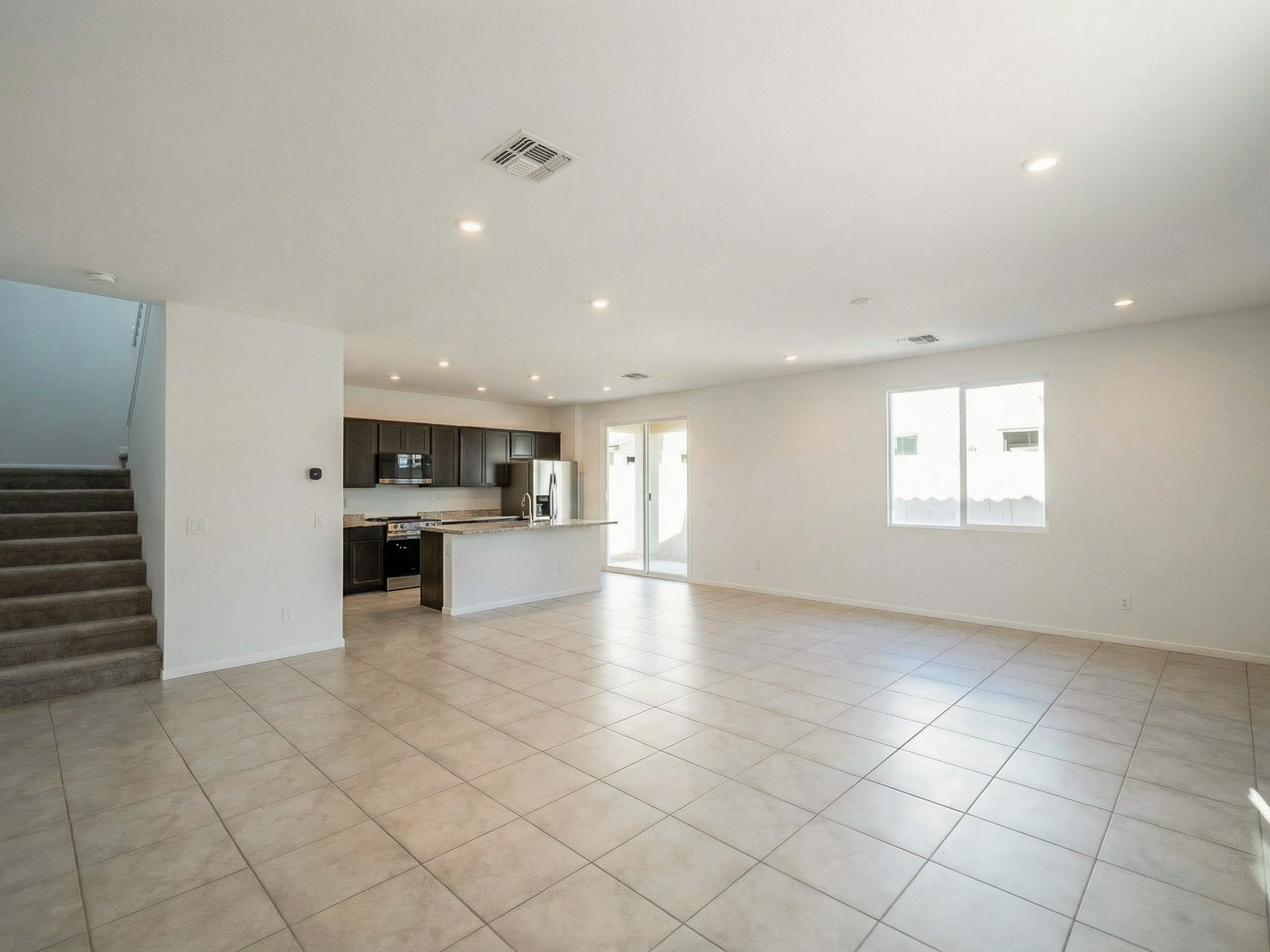A large empty kitchen.