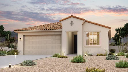 A house with a cross on the roof.