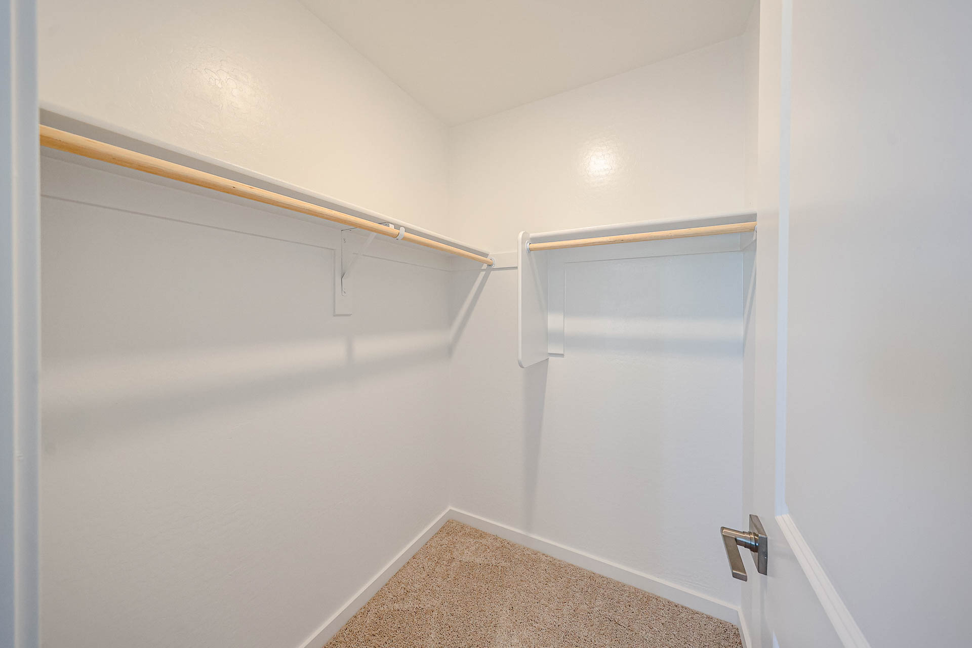 A white door in a room.