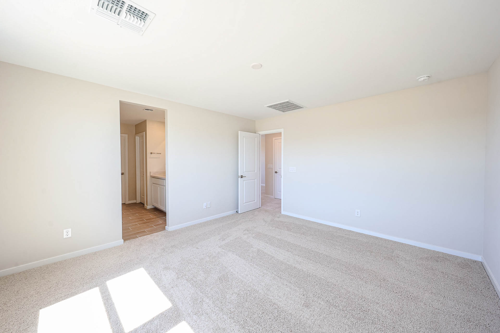 A room with white walls.