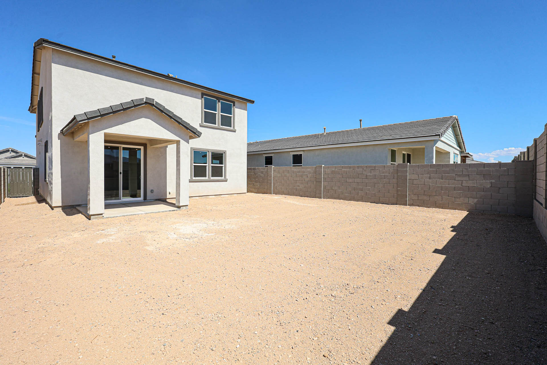 A house with a garage.