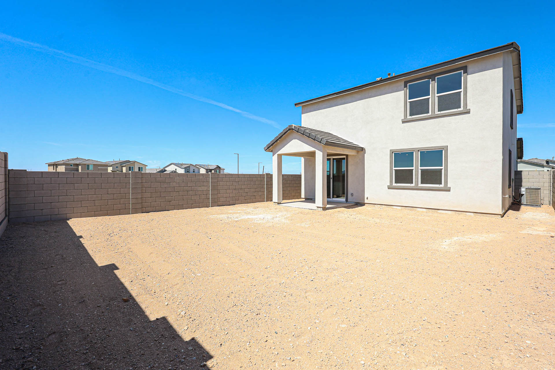 A house with a fence around it.