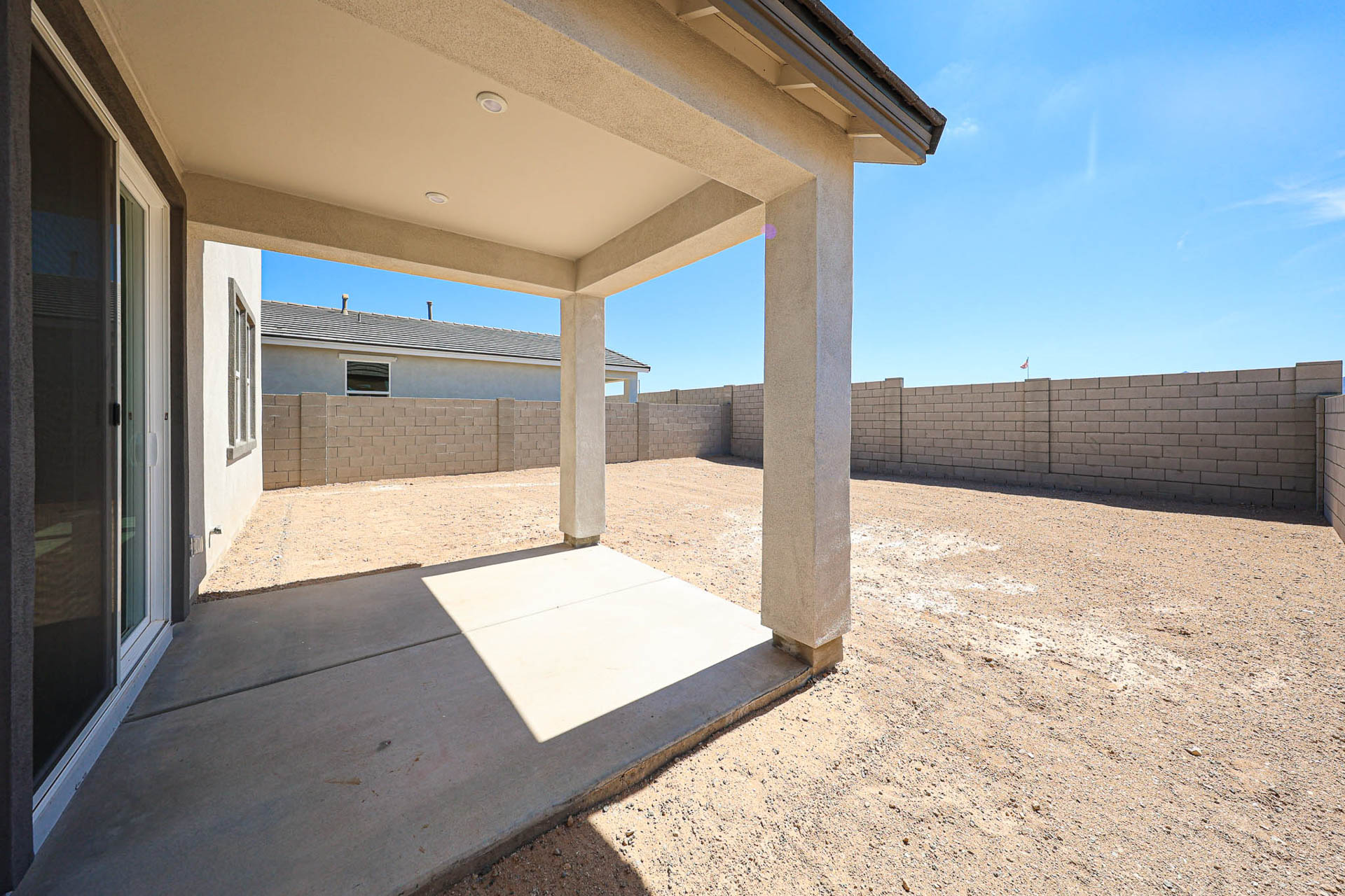 A building with a concrete floor.