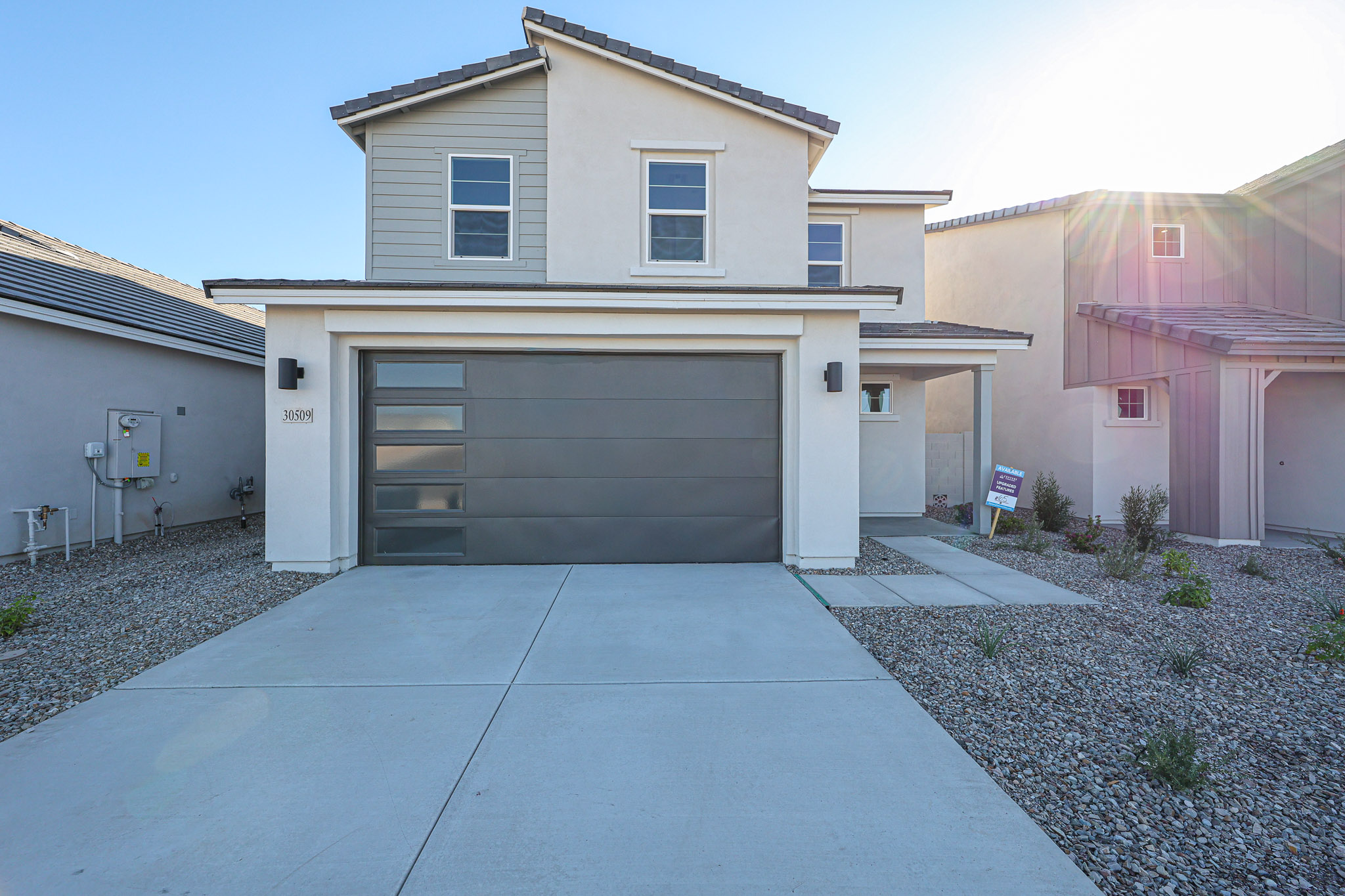 A building with garages.