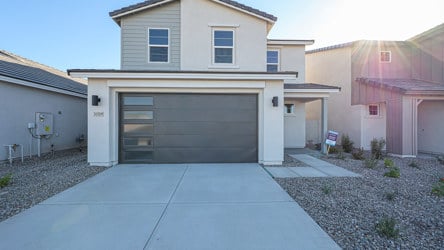 A building with garages.