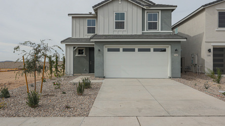 A house with a garage.