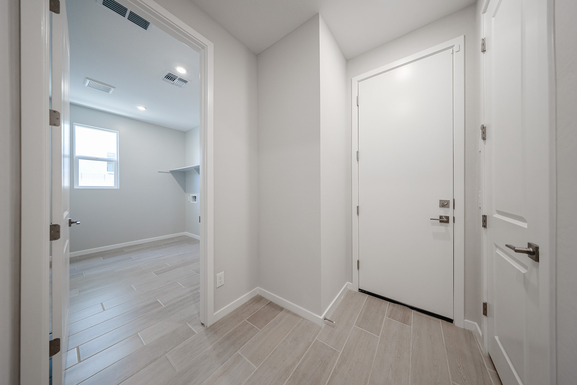 A room with white doors.