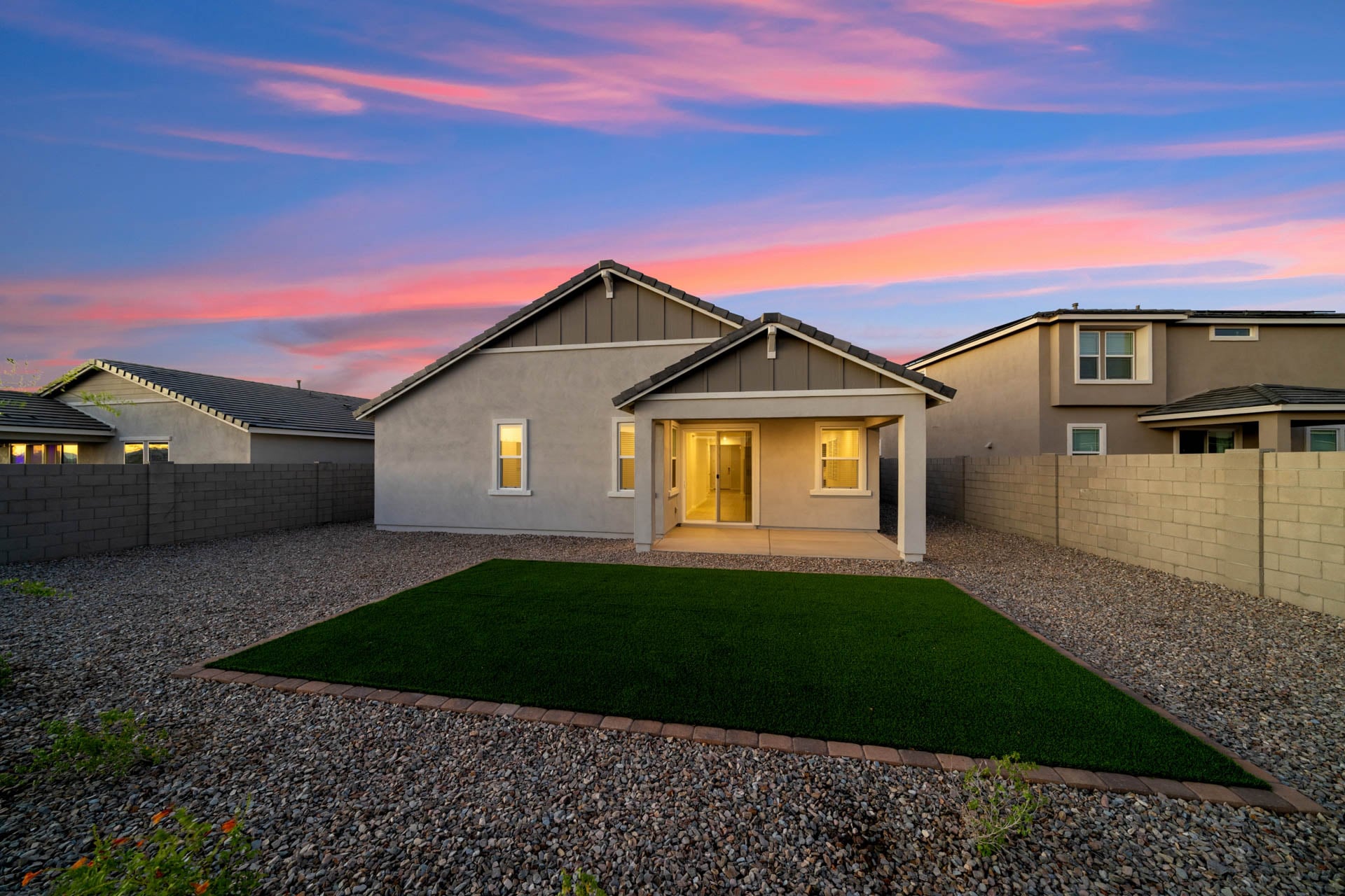 A house with a driveway.