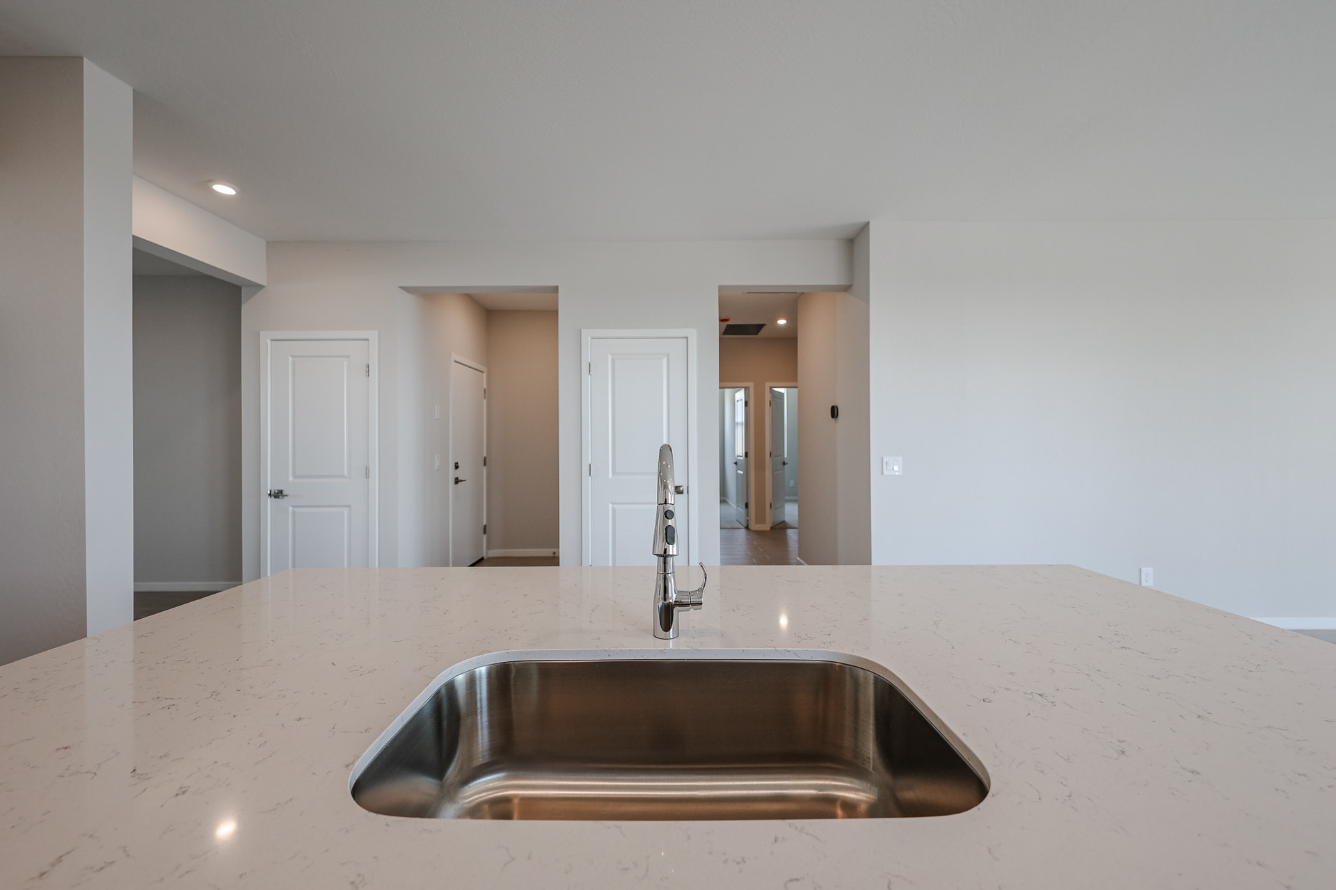 A kitchen with a sink.