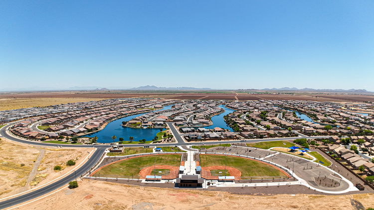 A large area with a body of water in it.