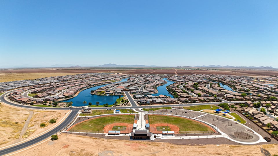 A large area with a body of water in it.