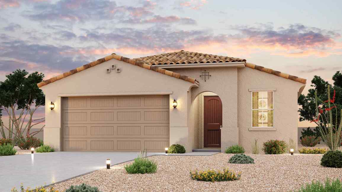 A house with a garage.