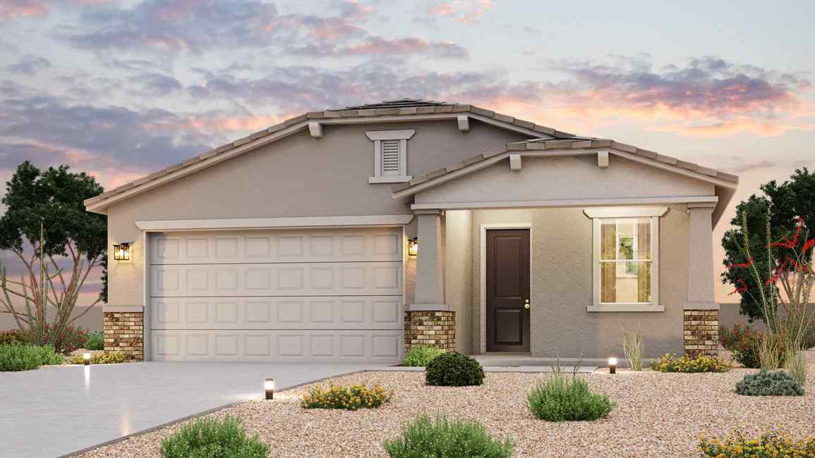 A house with a garage.