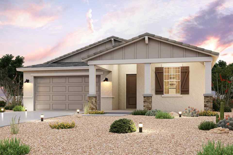 A house with a garage.