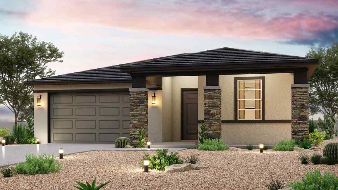 A house with a garage.