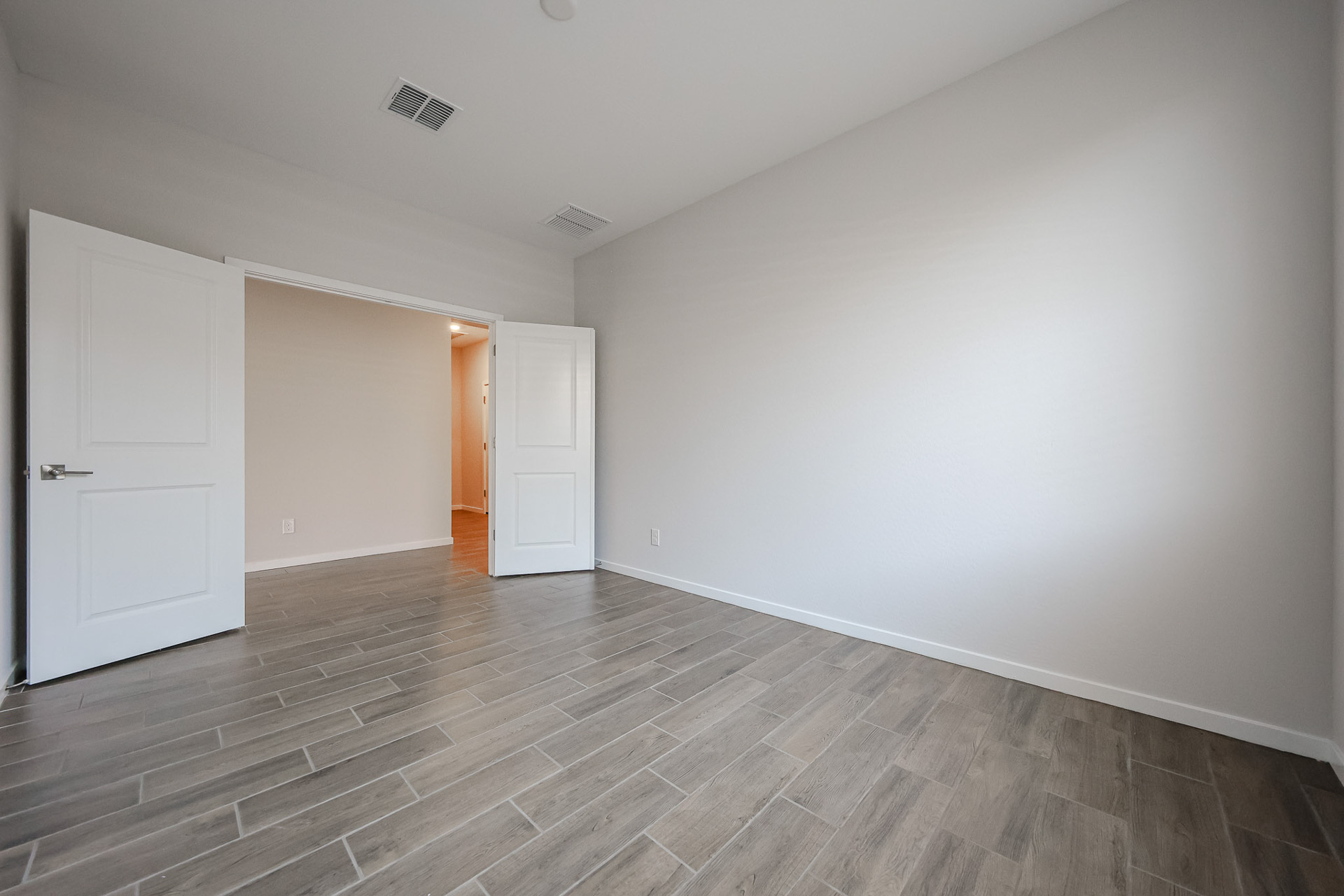 A room with white walls.