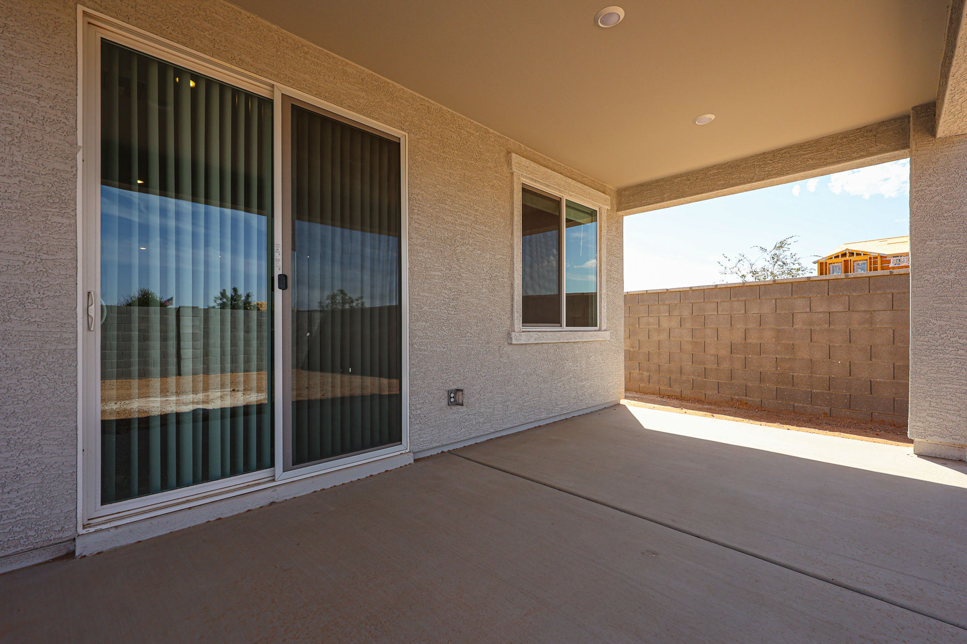A building with glass doors.