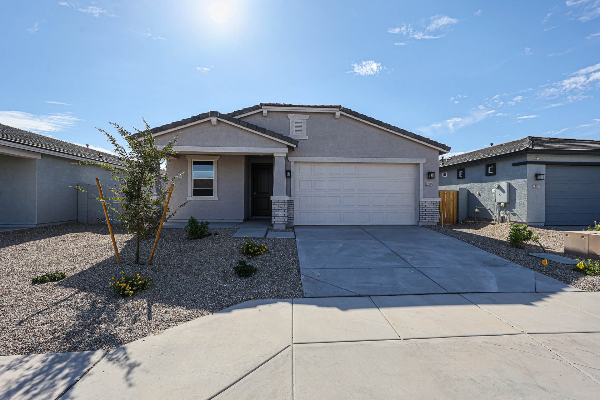 A house with a driveway.