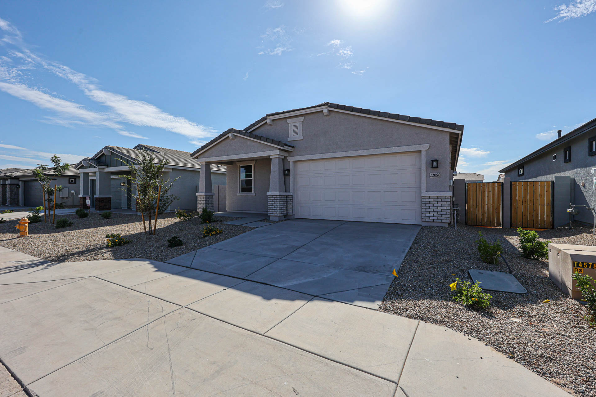 A house with a garage.