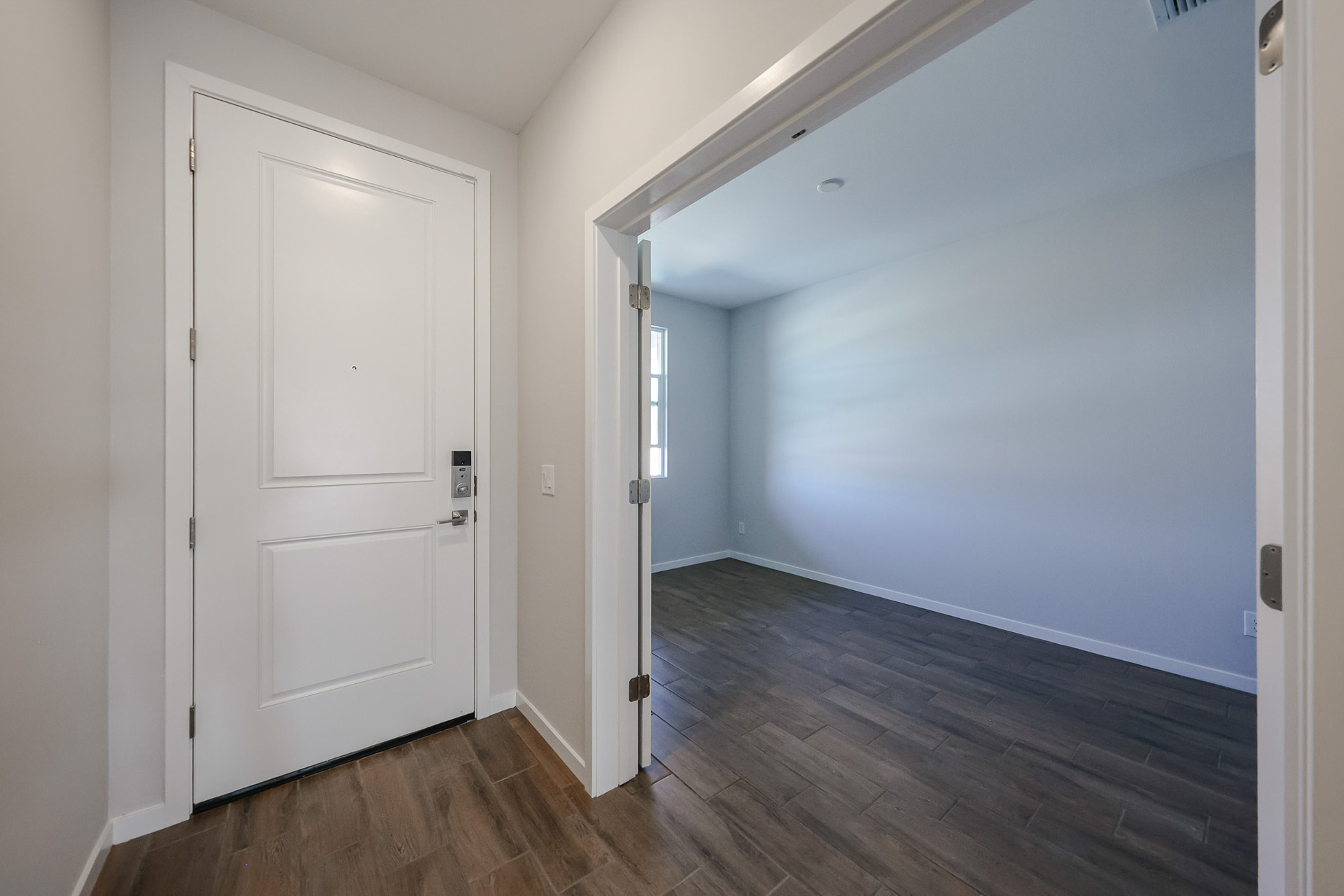 A room with white doors.