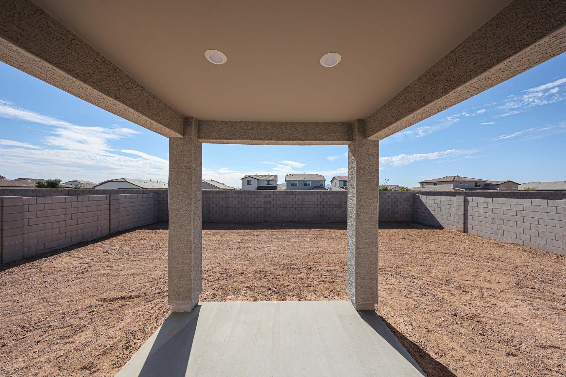 A concrete structure with a rectangular opening.