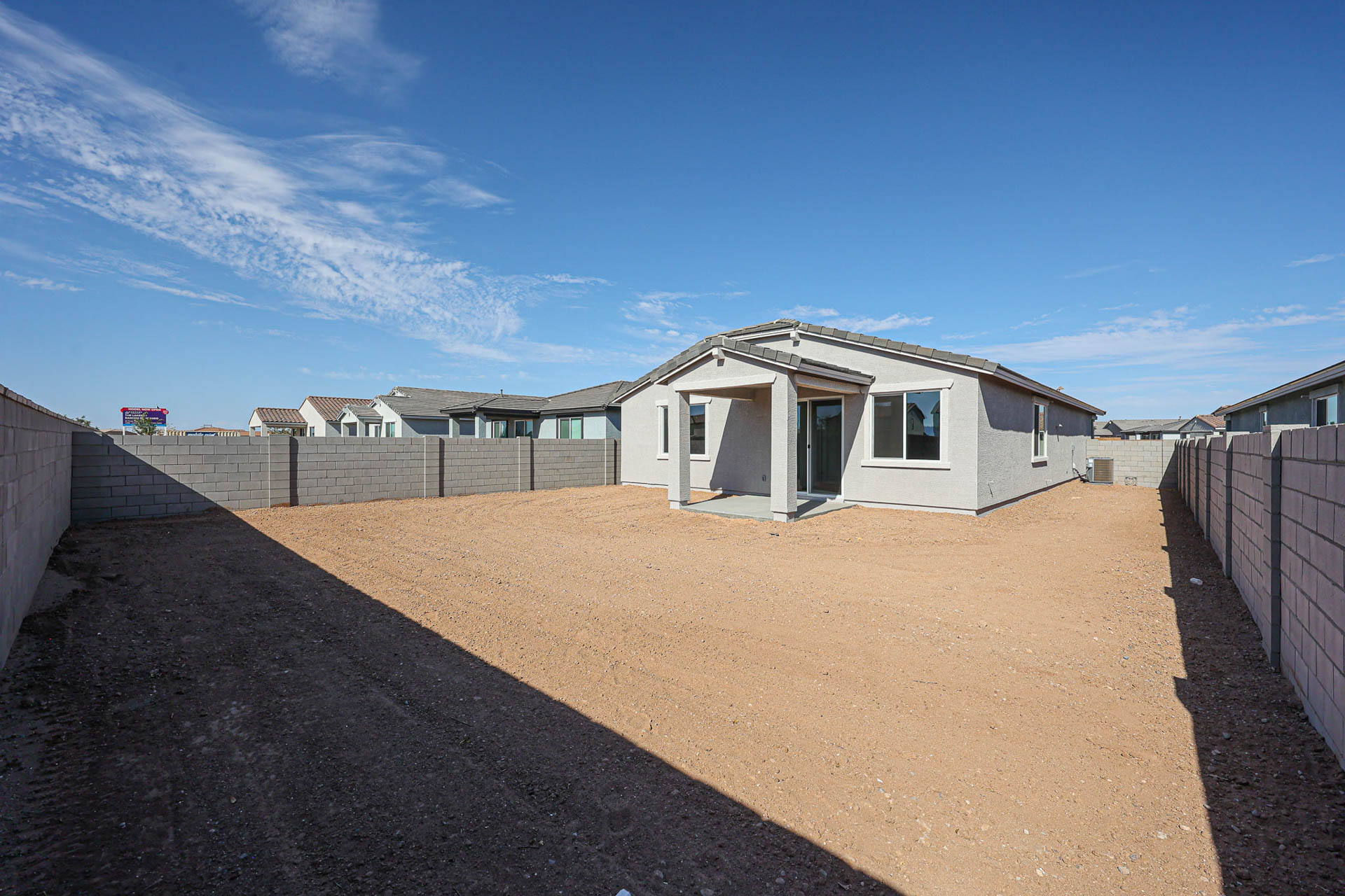 A house with a fence around it.