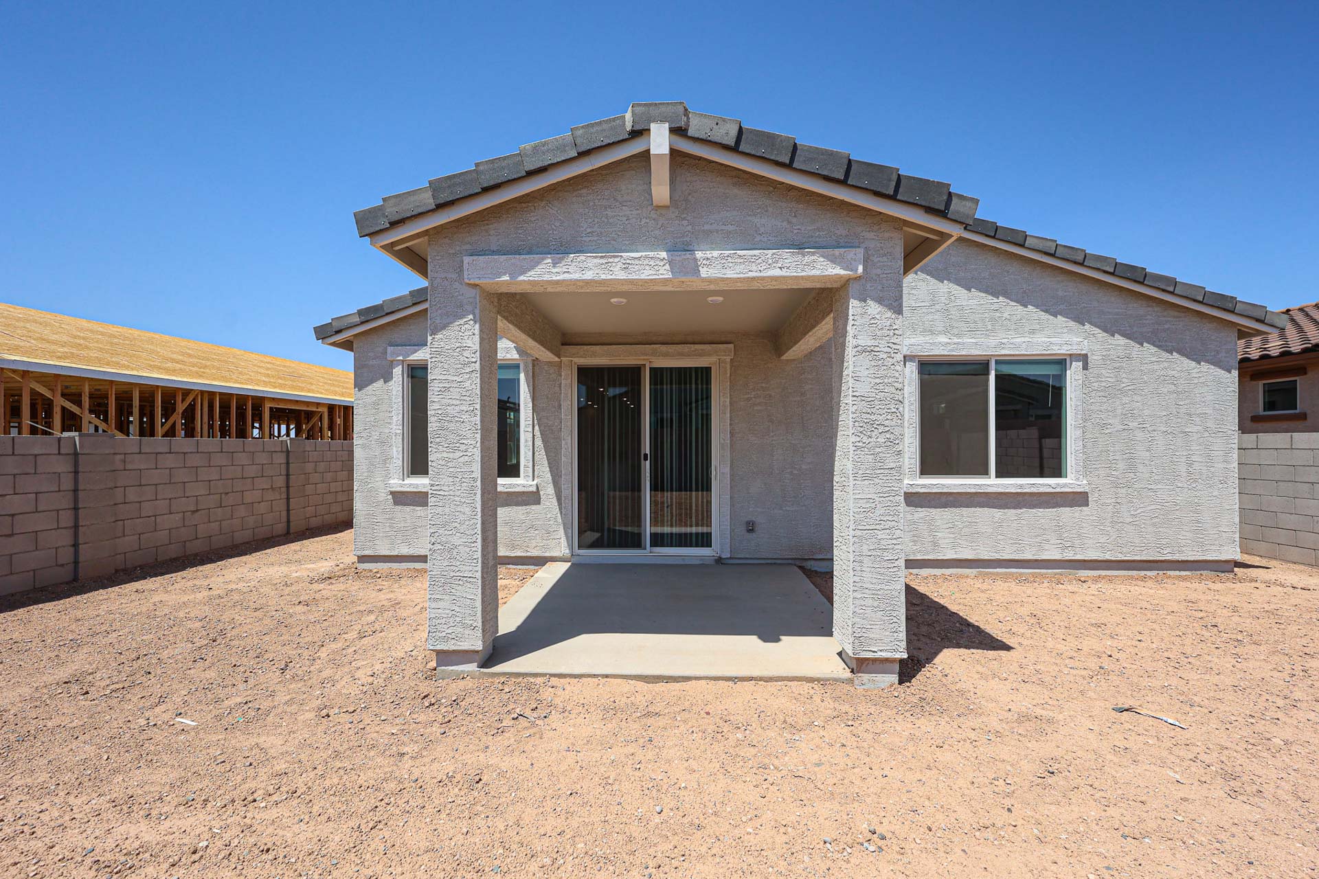 A house with a garage.