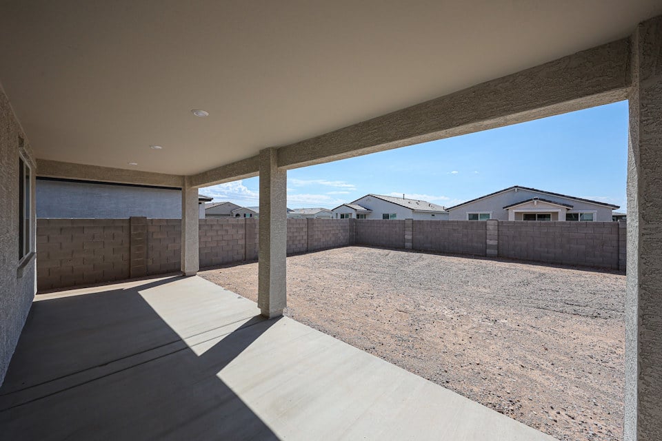 A building with a fence.