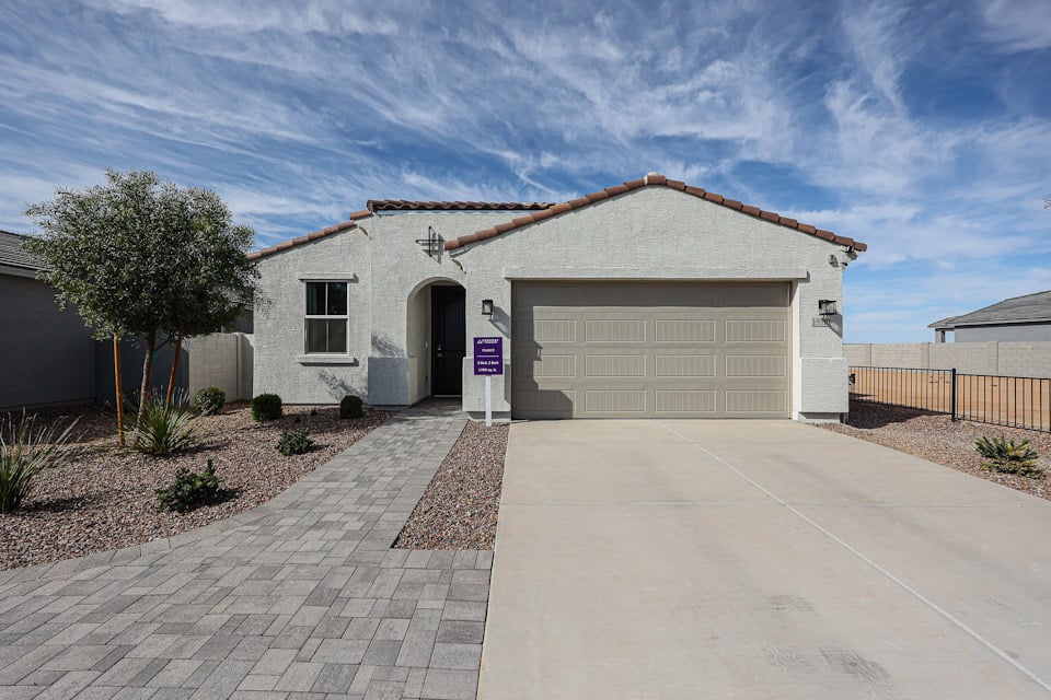 A house with a garage.