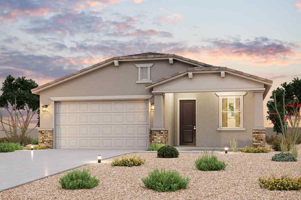 A house with a garage.