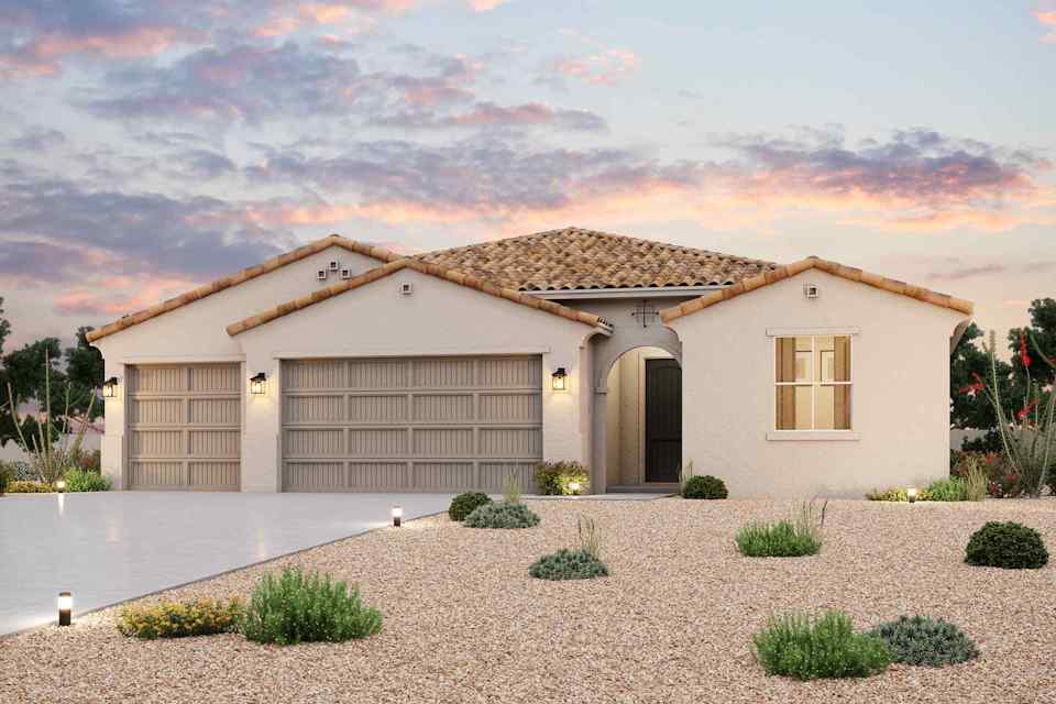A house with a garage.