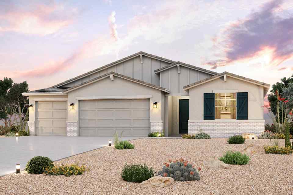 A house with a garage.