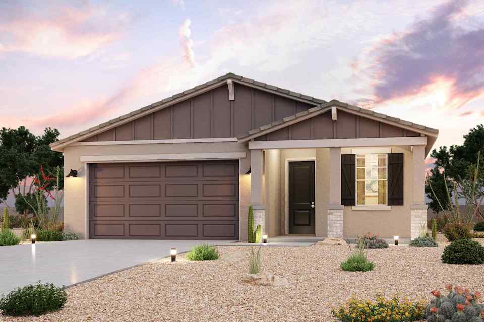 A house with a garage.