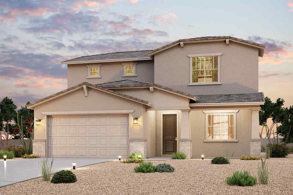 A house with a garage.