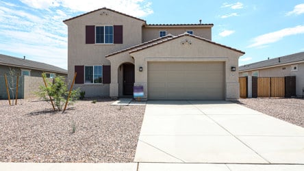 A house with a garage.