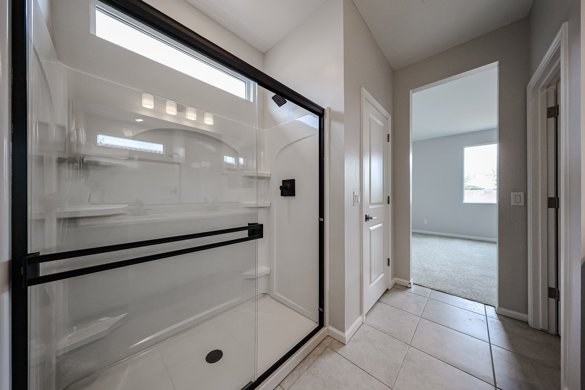 A room with white walls.