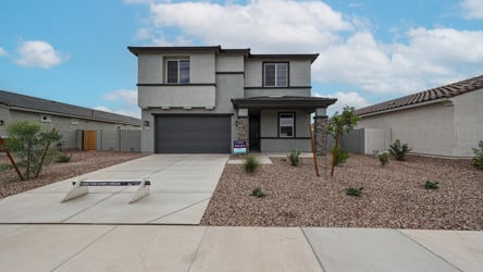 A house with a driveway.