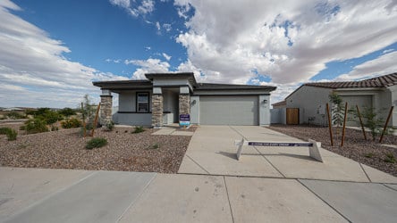 A house with a driveway.