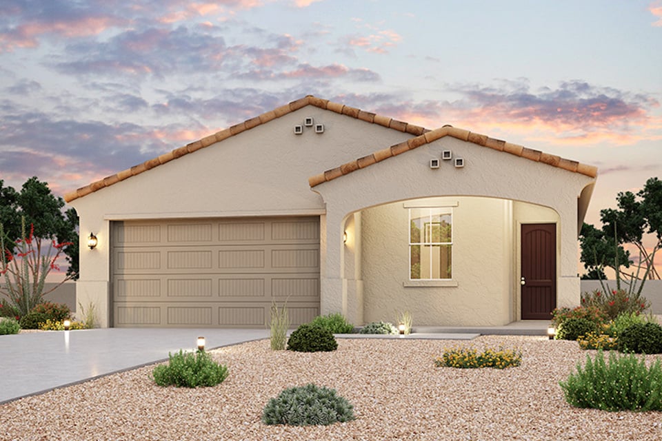 A house with a garage.