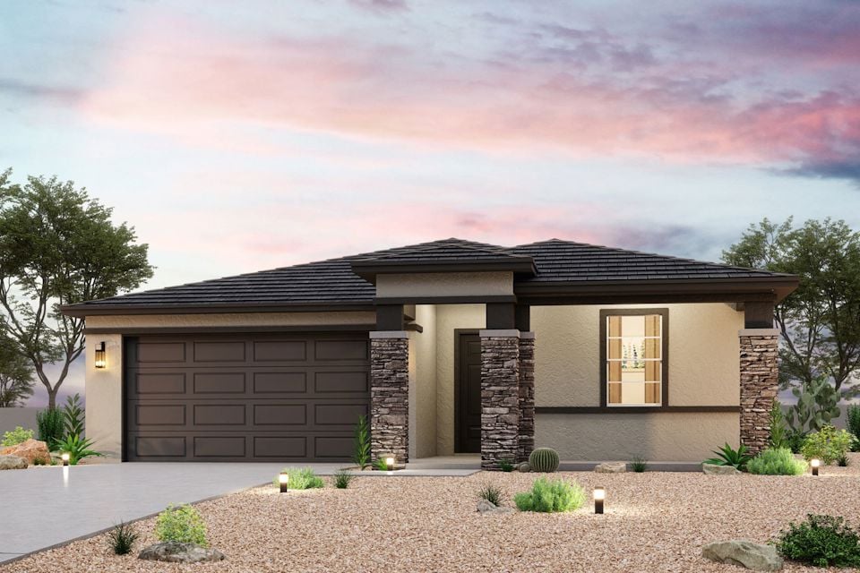 A house with a driveway.