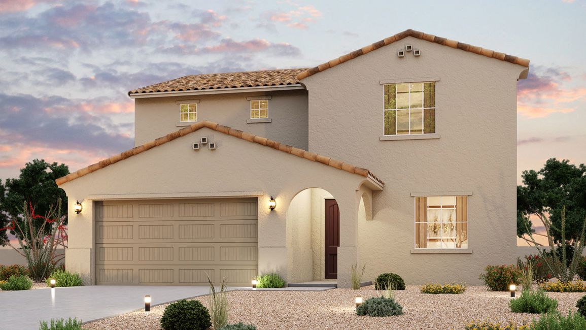 A house with a garage.