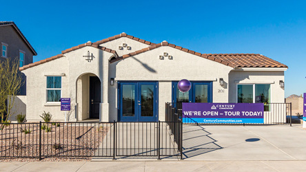 A building with a fence around it.