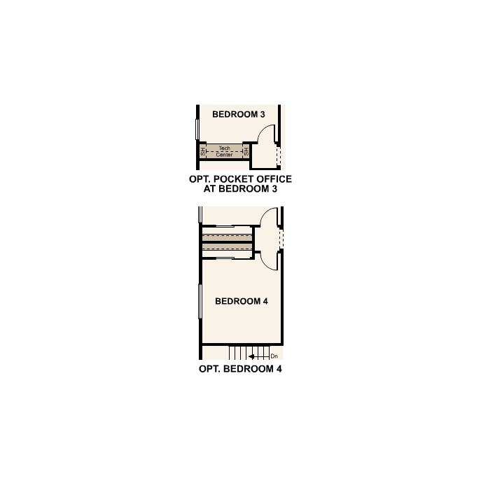 Diagram, engineering drawing. Bristlecone Floorplan, Upper Level Options