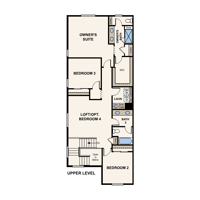 Diagram, engineering drawing. Bristlecone Floorplan, Upper Level