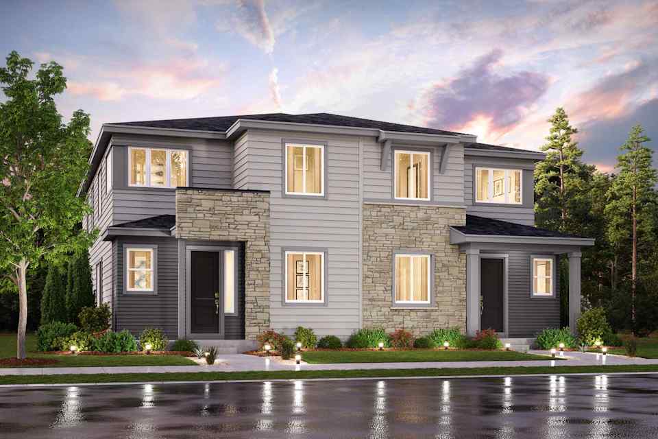 A house with a large front yard.