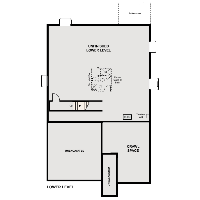 Diagram. Acadia Floor Plans, Standard Basement